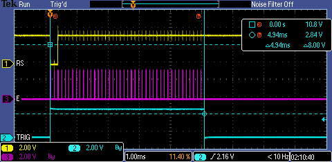 Original - 4 Bit mode Set Cursor write 20 characters