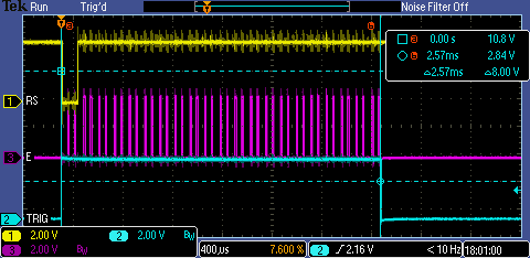 Mega - Optimal - 4 Bit mode Set Cursor write 20 characters