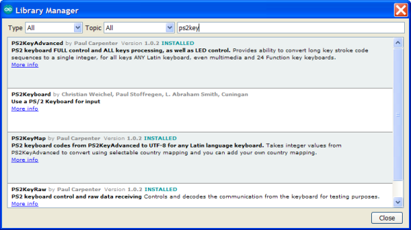 Library manager filtered search